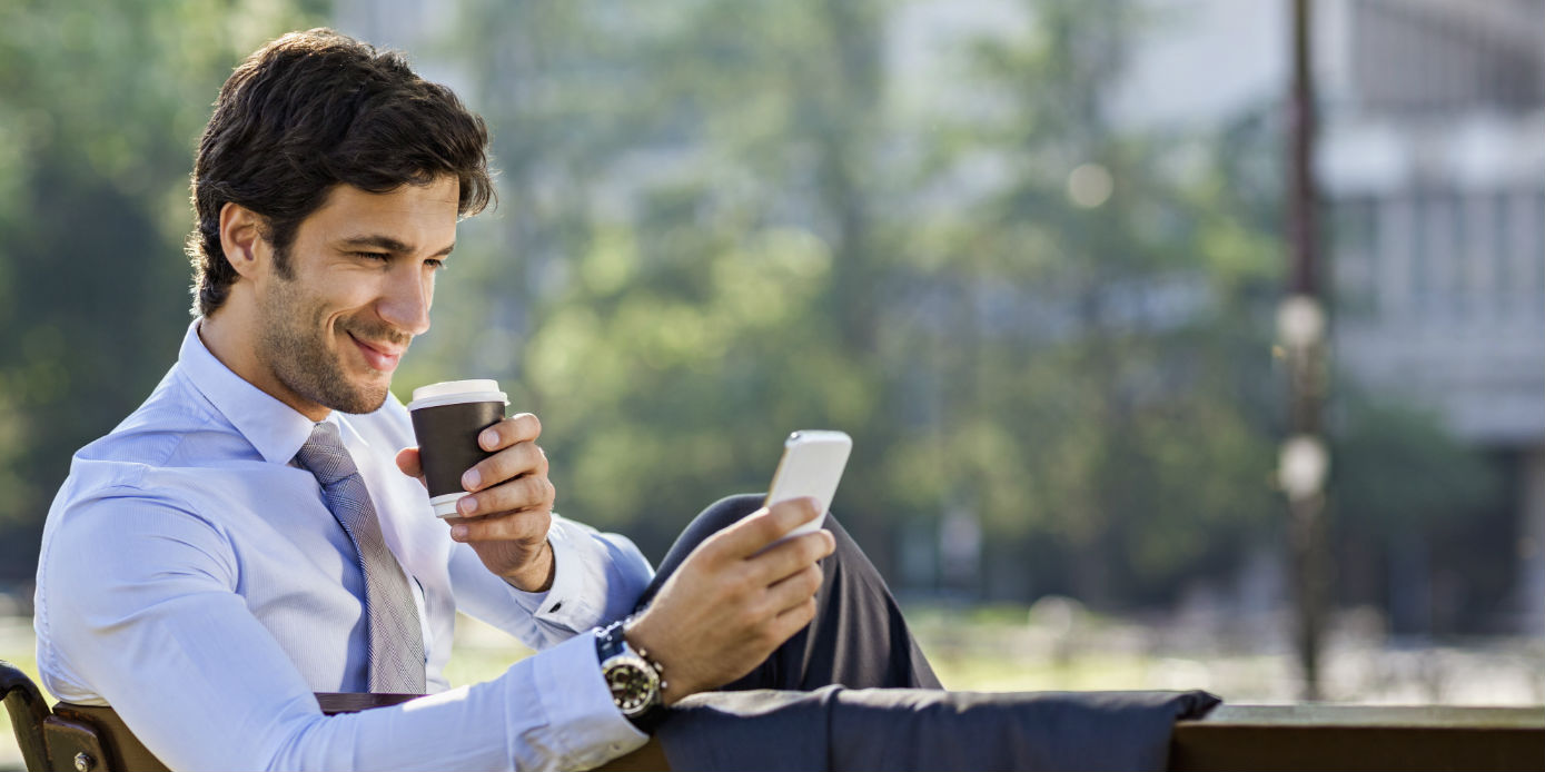 A man looking on his phone.