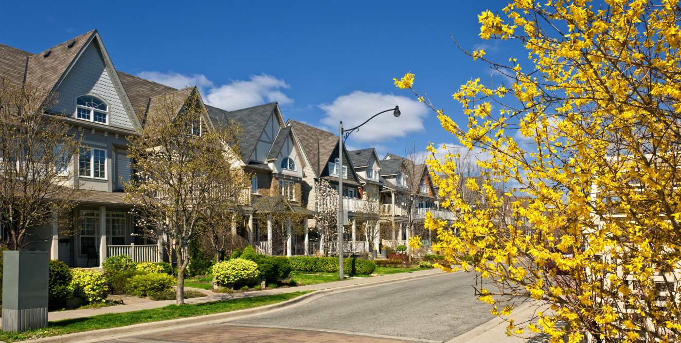 A row of townhouses.