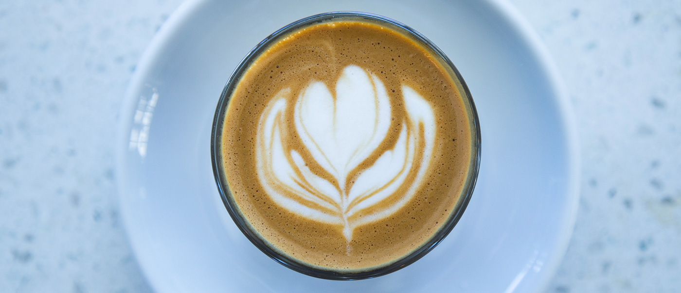 Latte art in white cup