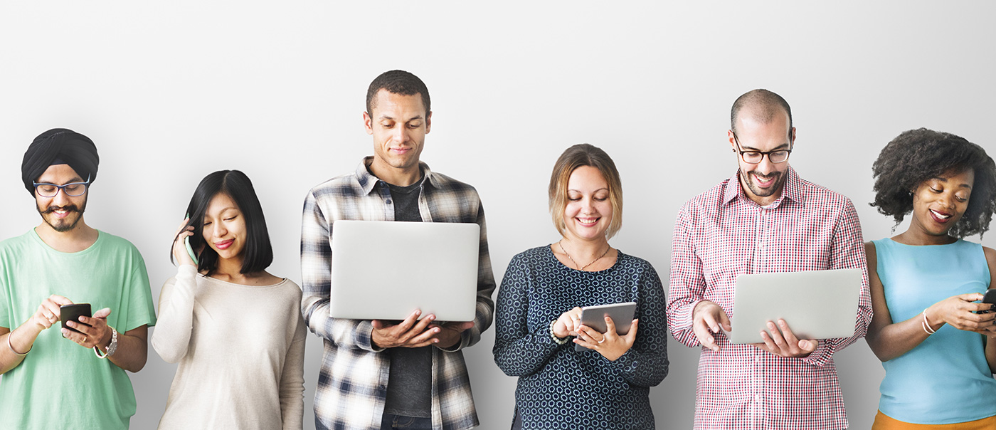 People using computers.