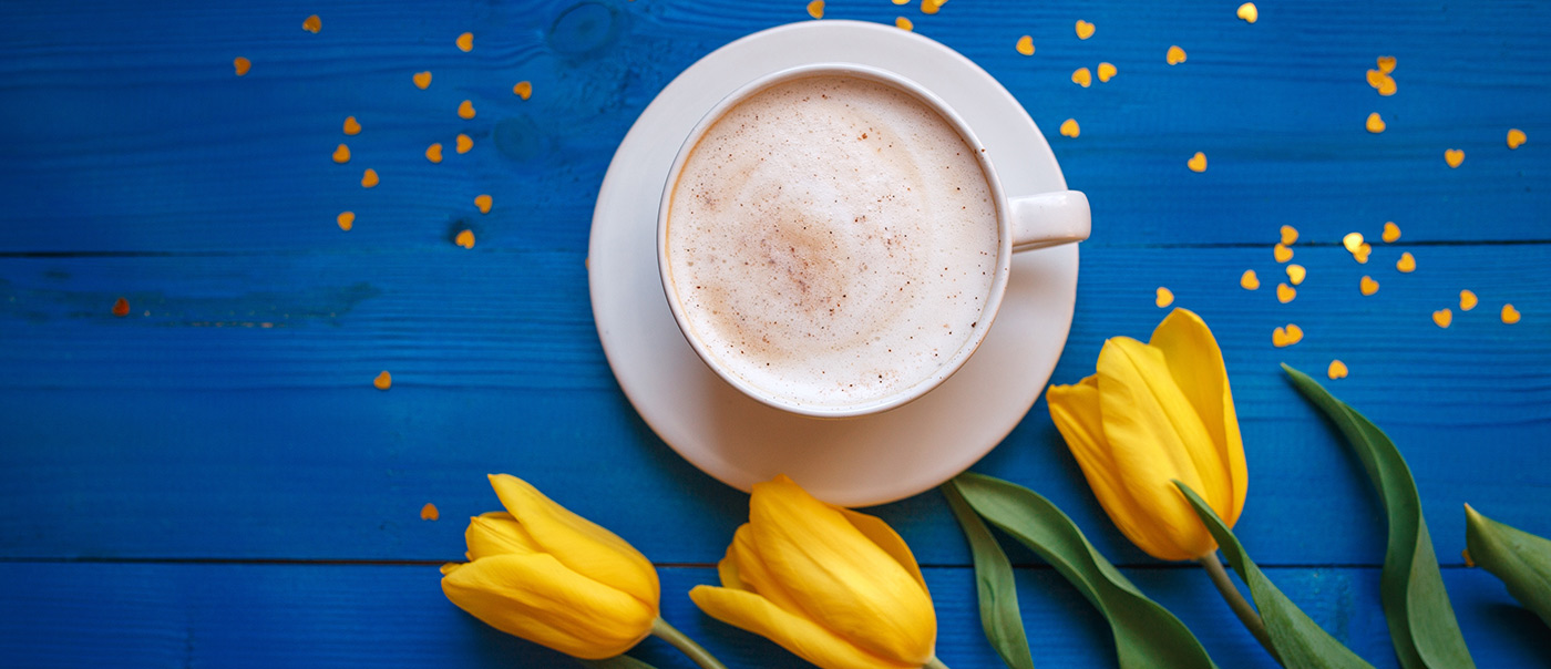 Flower and coffee.