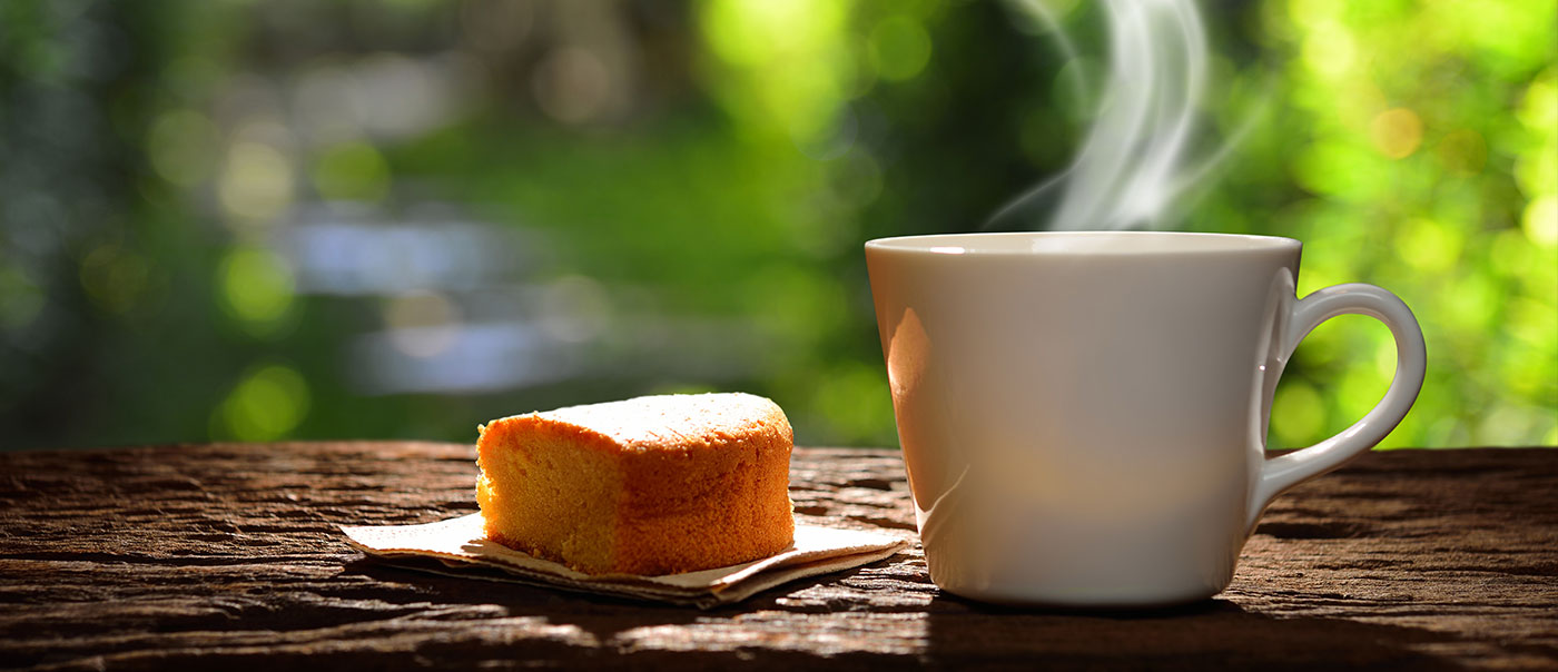 Coffee and bread.