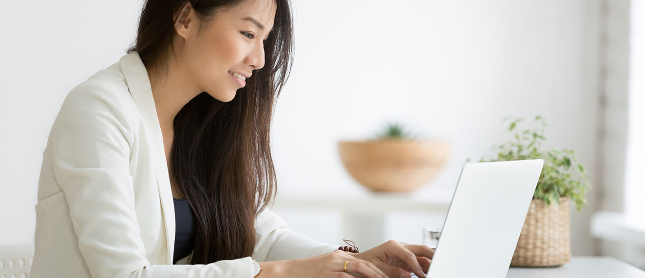 Woman working on computer