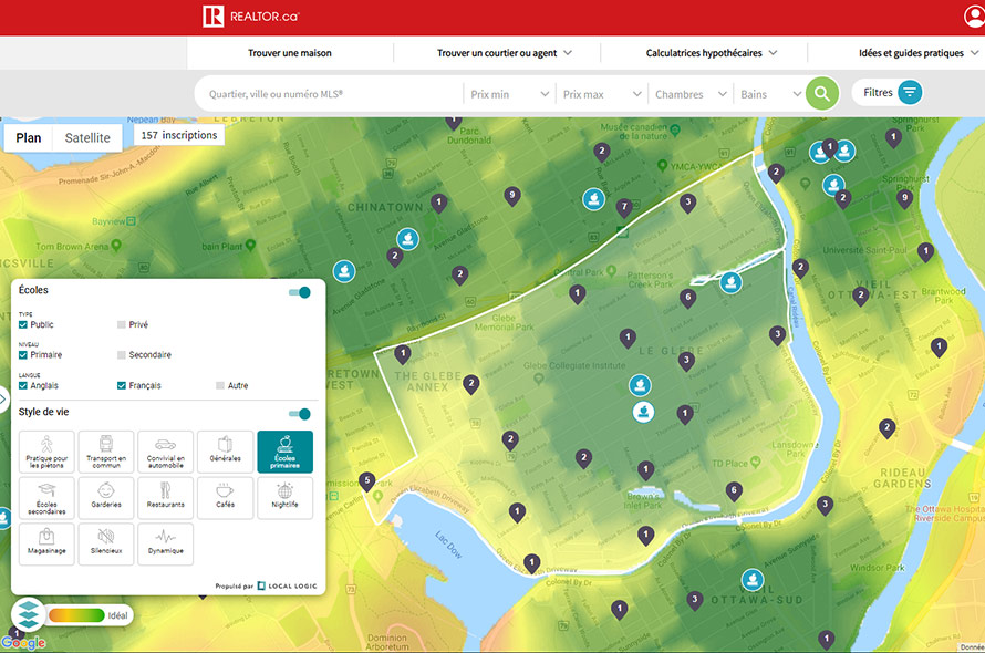 REALTOR.ca map (French).