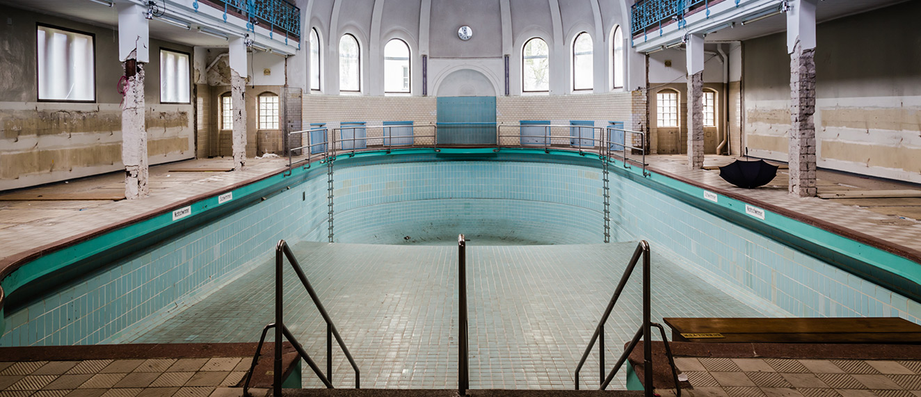 Abandoned swimming pool.