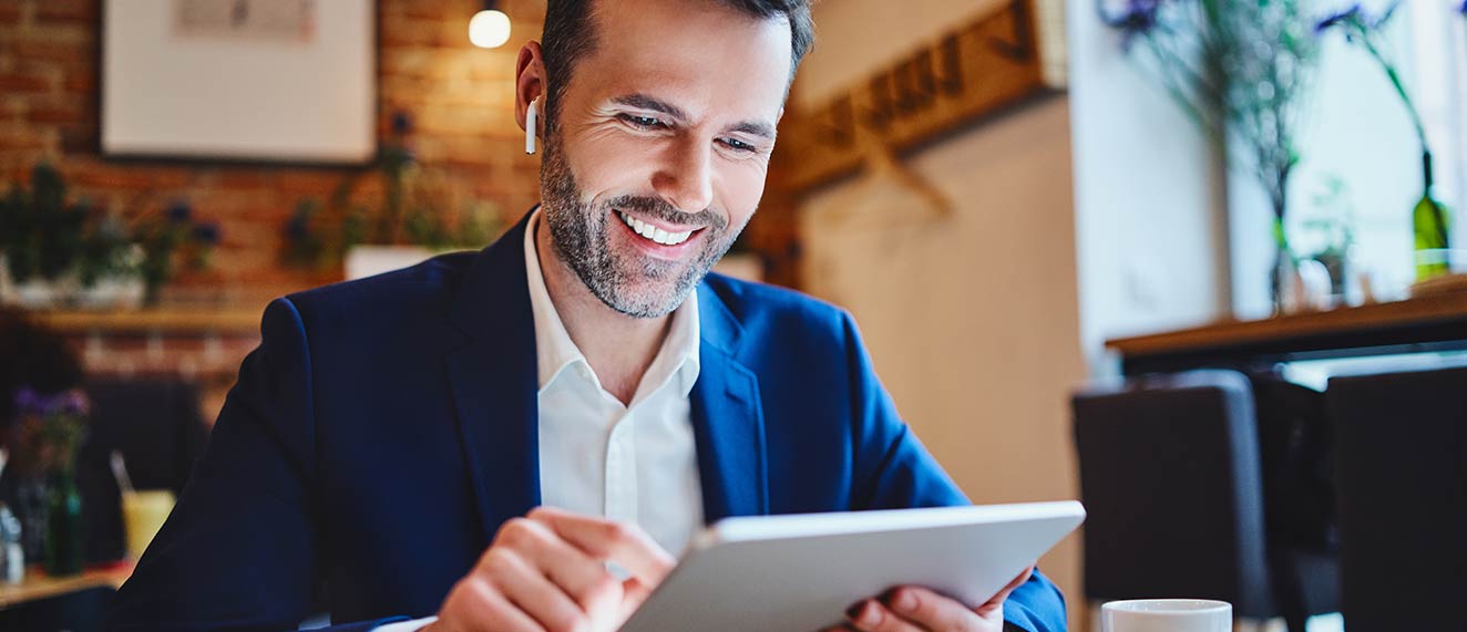 Man on tablet