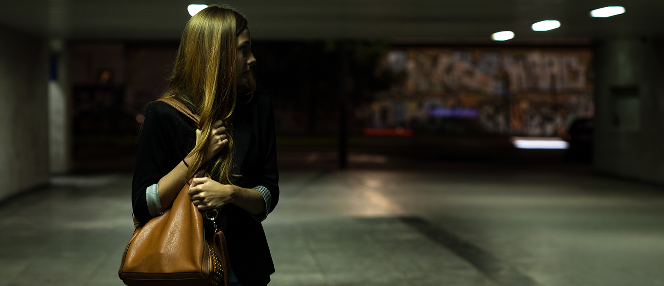 Woman walking alone