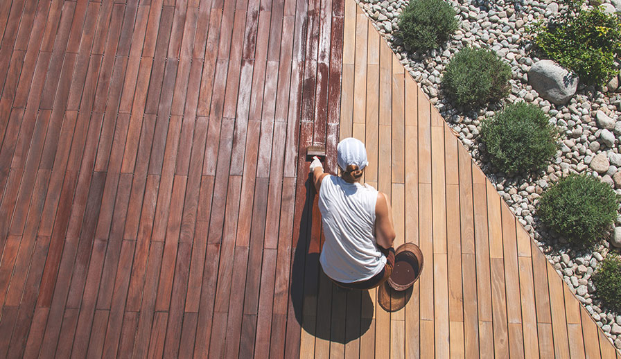 Staining deck.