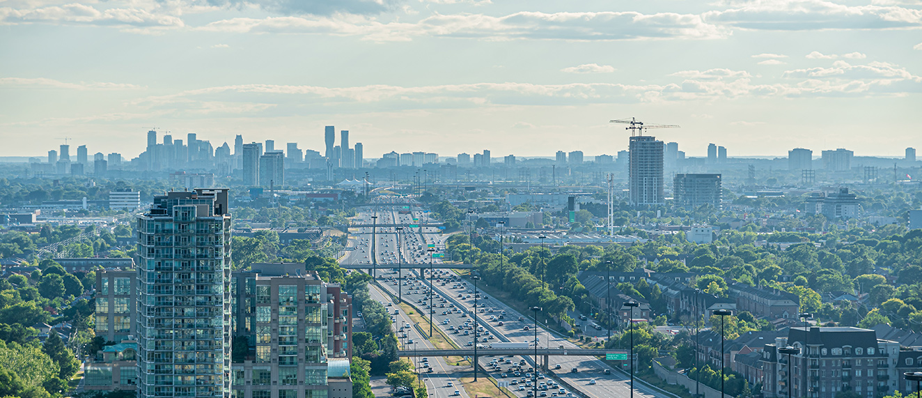 Busy downtown highway