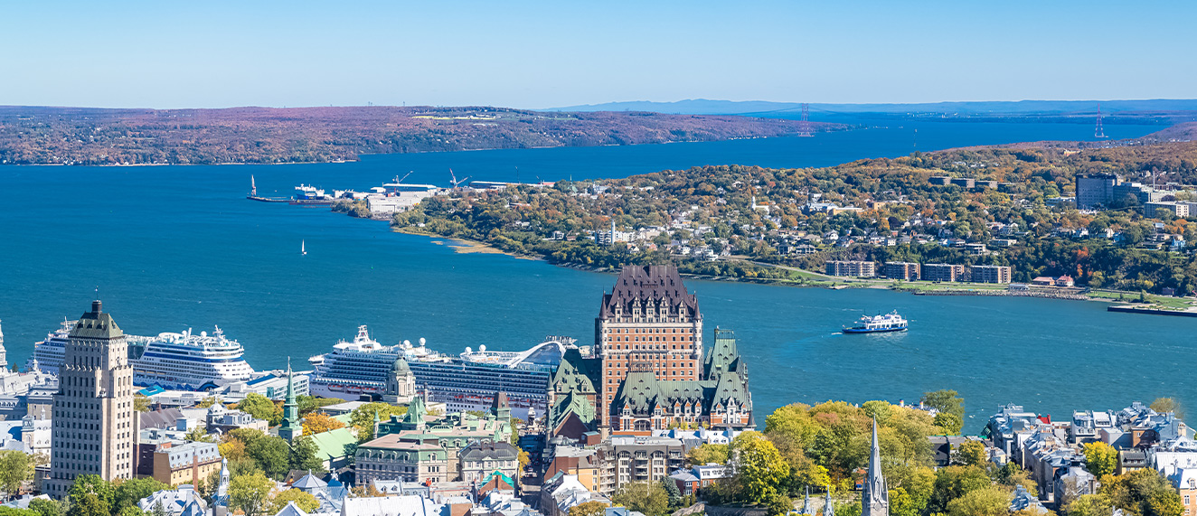 Looking over a Quebec city