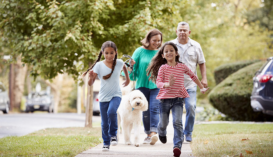 Family in neighbourhood