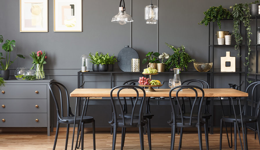 Dark dining room 