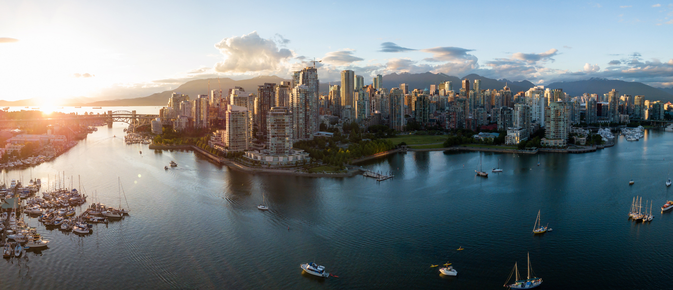 Aerial view of a Canadian city