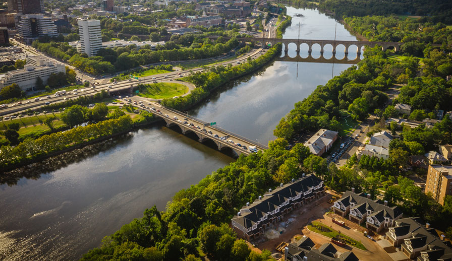 An aerial view of Saint John, New Brunswick