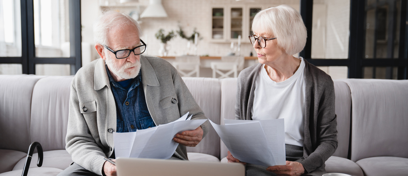 Couple looking at paperwork