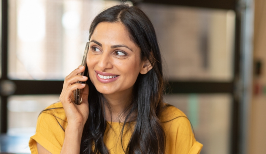 Woman talking on phone