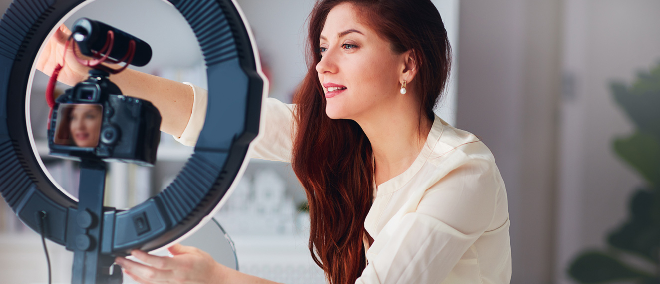 Woman taking video of herself