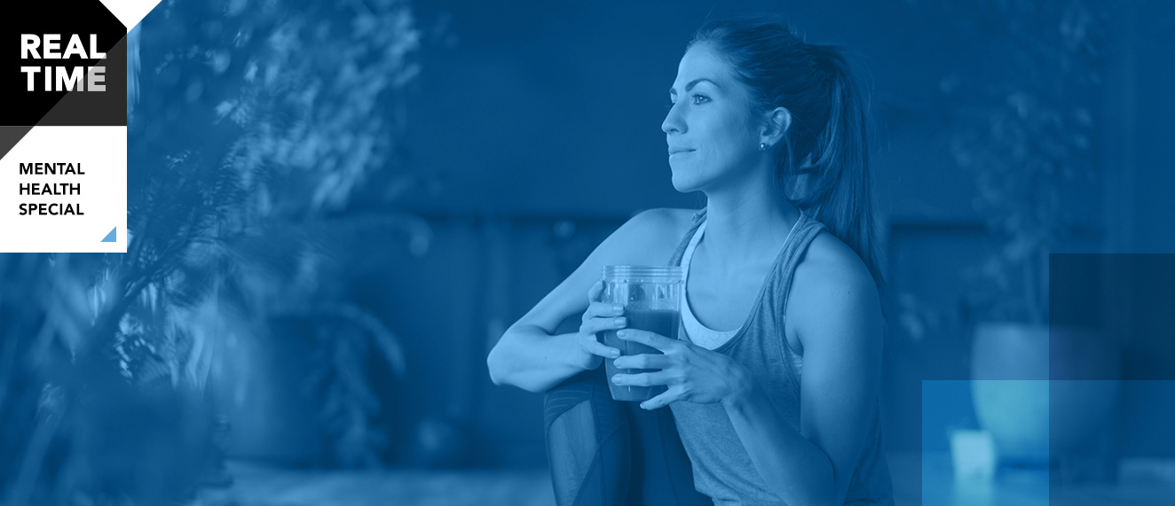 Woman doing yoga for self-care