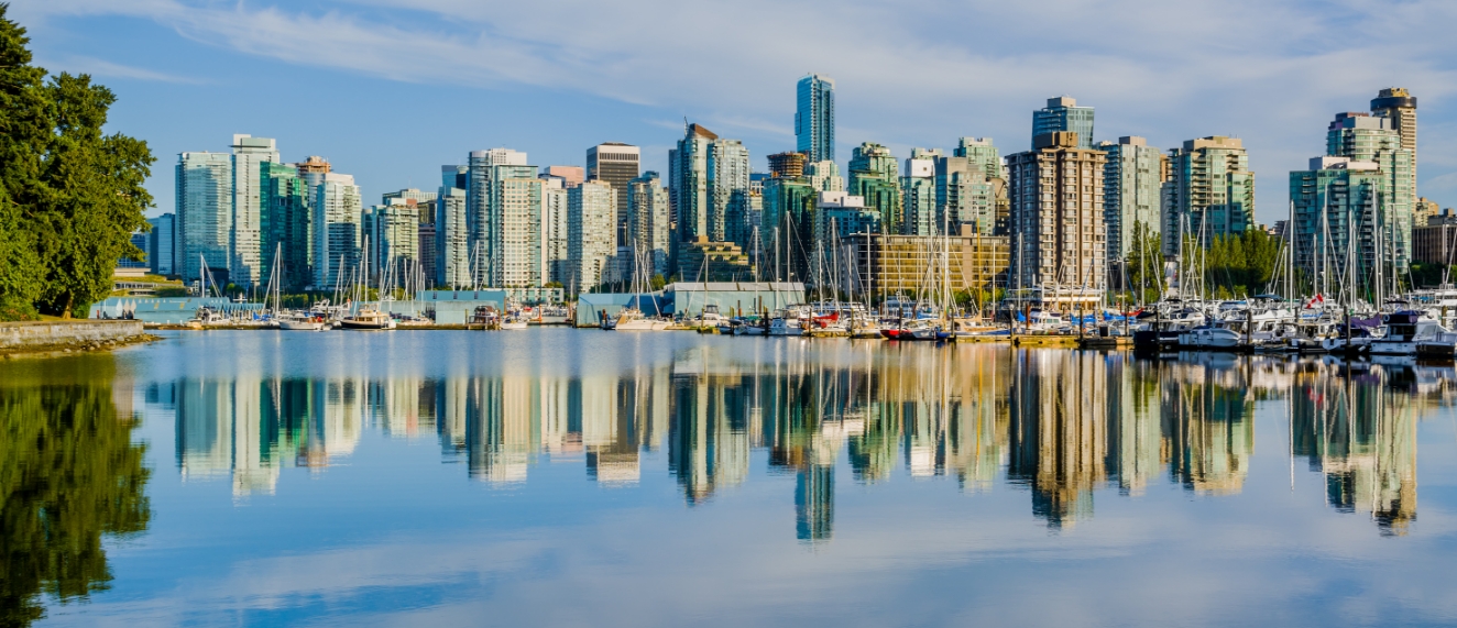 skyline on waterfront