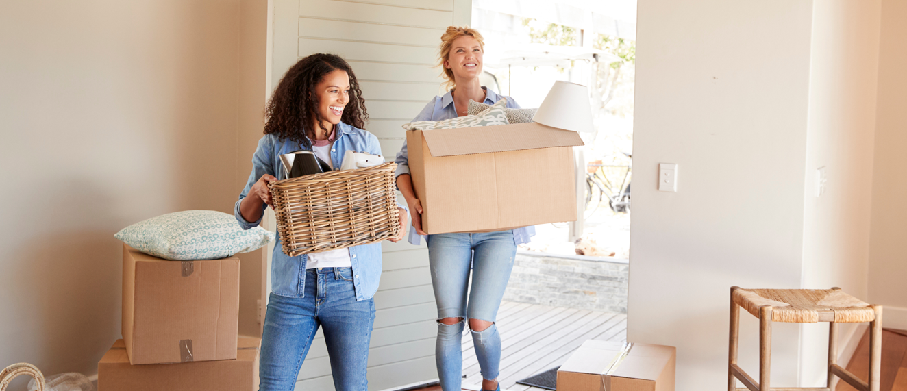 Couple moving into house.