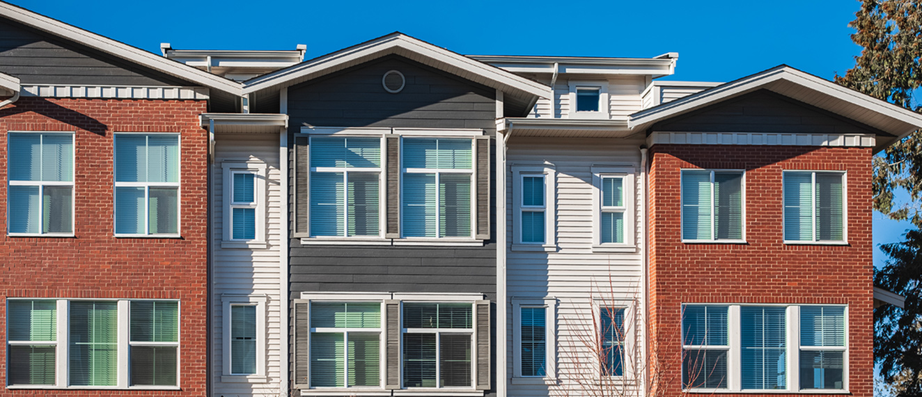 Townhouses in the spring.