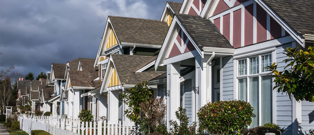 Properties in a Canadian neighbourhood.