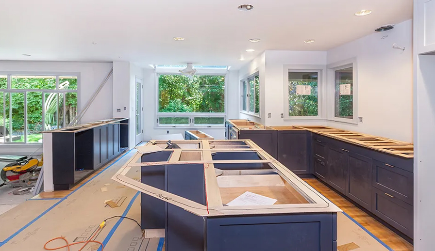 Kitchen mid-renovation.