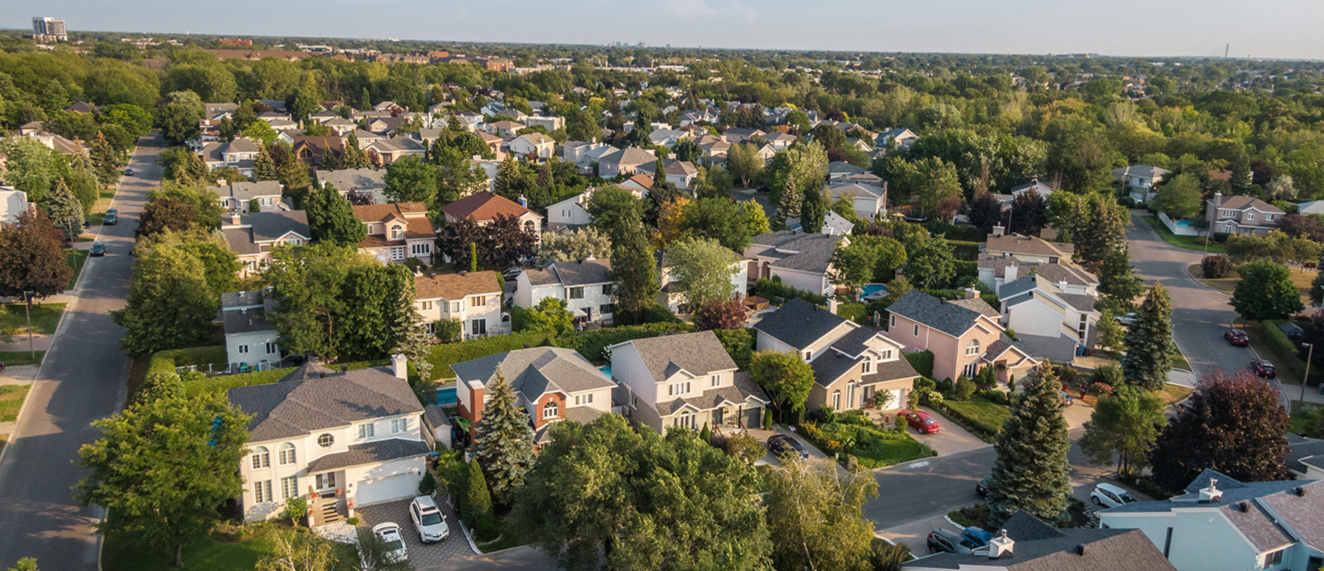 Suburban birds eye view. 