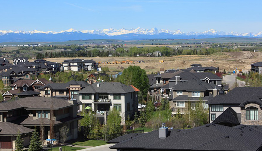 Birds eye view of neighbourhood.