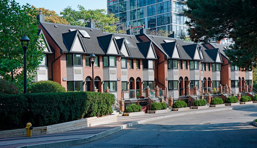 Residential street in suburb. 